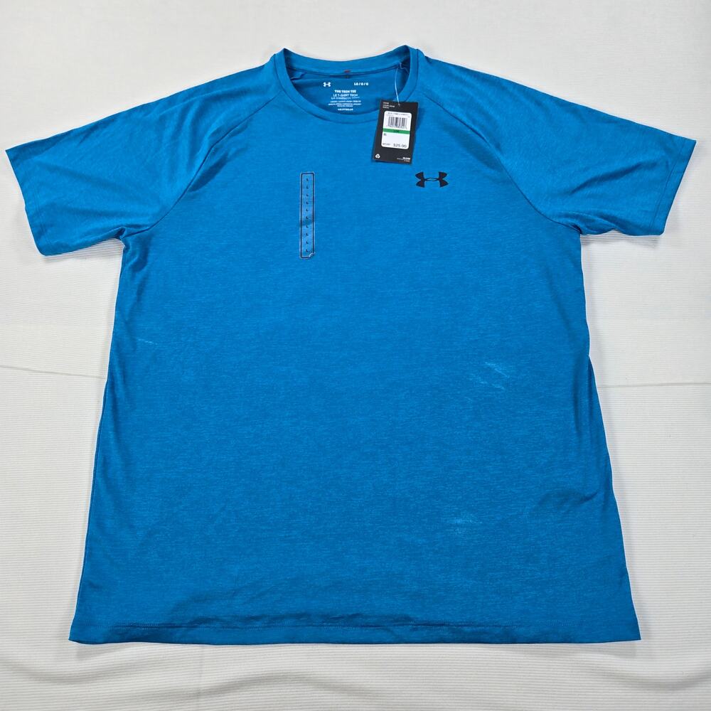 NWT Under Armour Loose Fit‎ Heat Gear The Tech Tee in Blue Men's Size Large